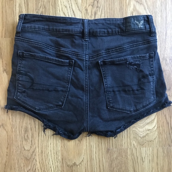 American Eagle Outfitters Pants - American Eagle Black Stretch Hi-Rise Shortie--6